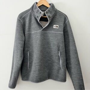 The North Face Mens Patrol 1/4 button Down Gray Sweater Sherpa lined size medium